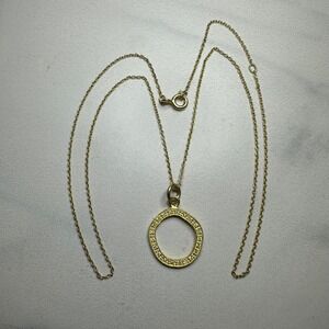 925‎ Sterling Silver Gold Vermeil CZ Circle Pendant Necklace Minimalist Jewelry